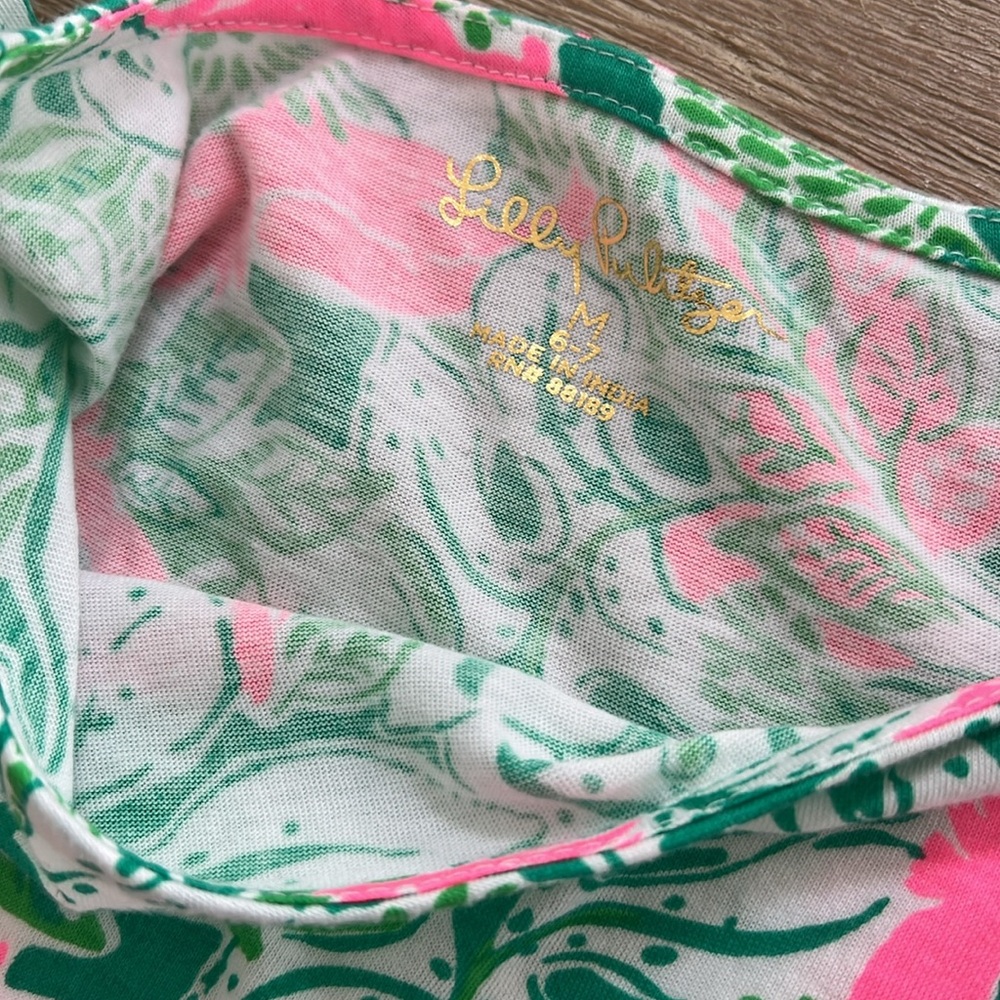 Lilly Pulitzer botanical green dress medium girl 6-7 - Picture 4 of 4